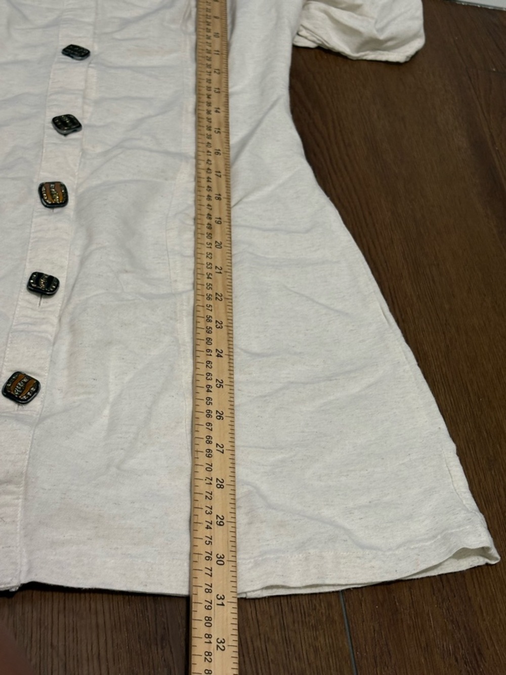 Reserved Linen Blend Button Front Tunic Dress Medium - Picture 6 of 7